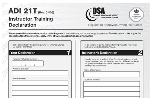 instructor training declaration