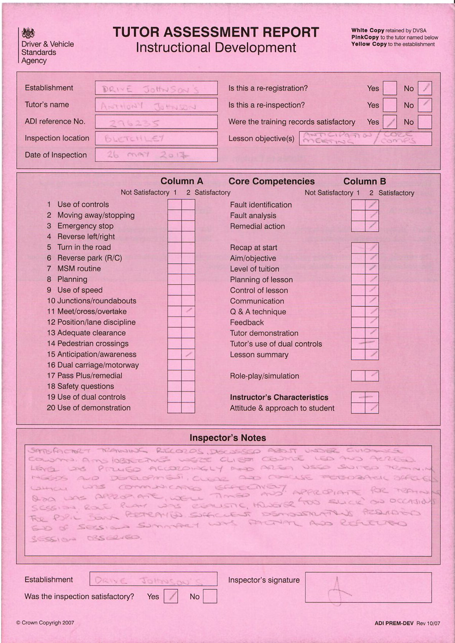 Tutor Assessment Report