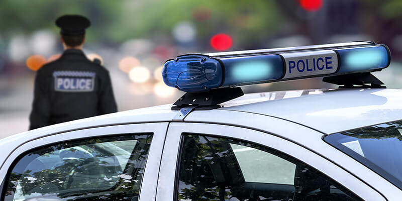 police car with police officer