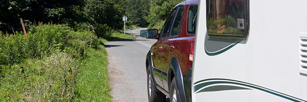 car towing a caravan