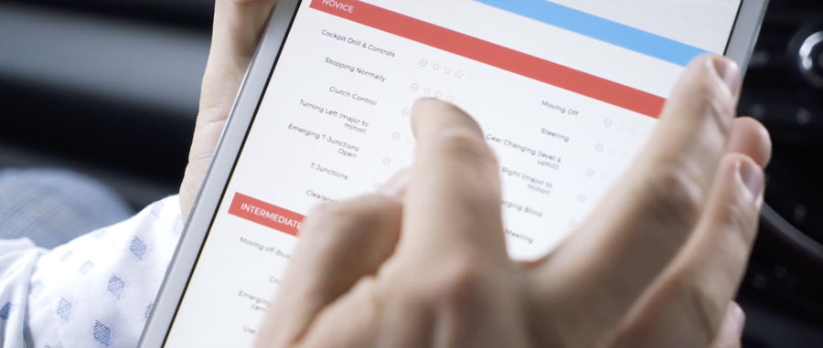 Progress log on an iPad