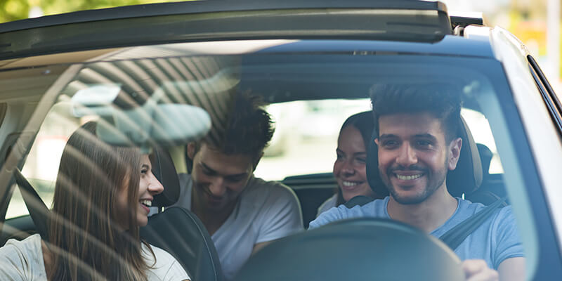 Friends on road trip