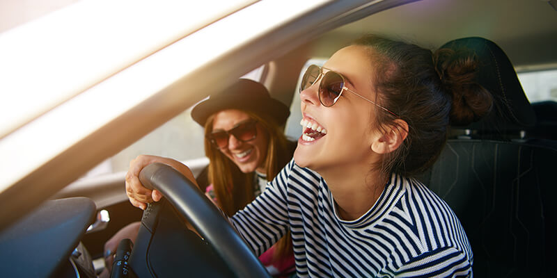 Girl Laughing In Car