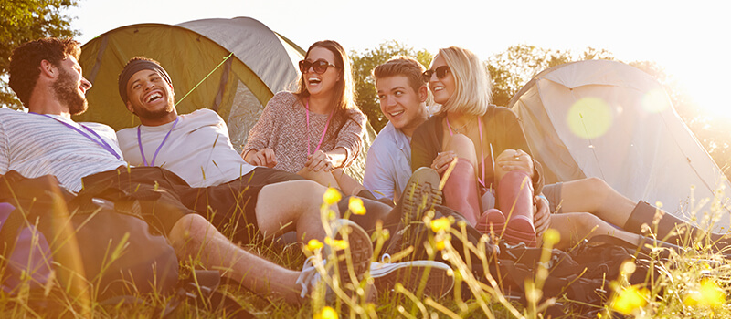 group of friends camping