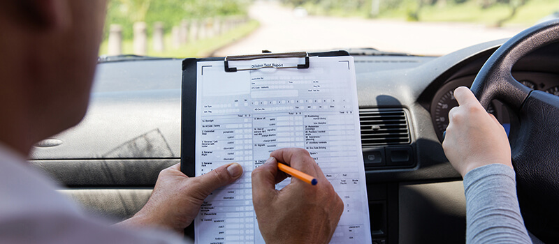 driving test being marked