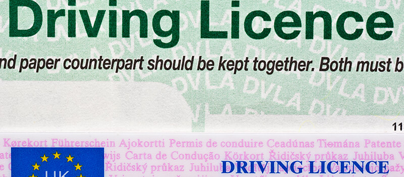 driving licence and paperwork