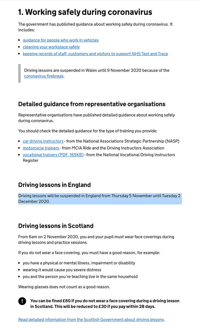 DVSA wording - suspended 2