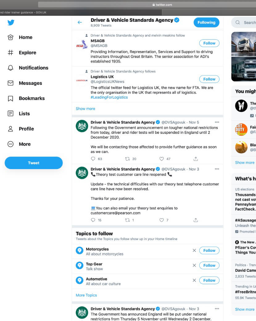 DVSA Tweet