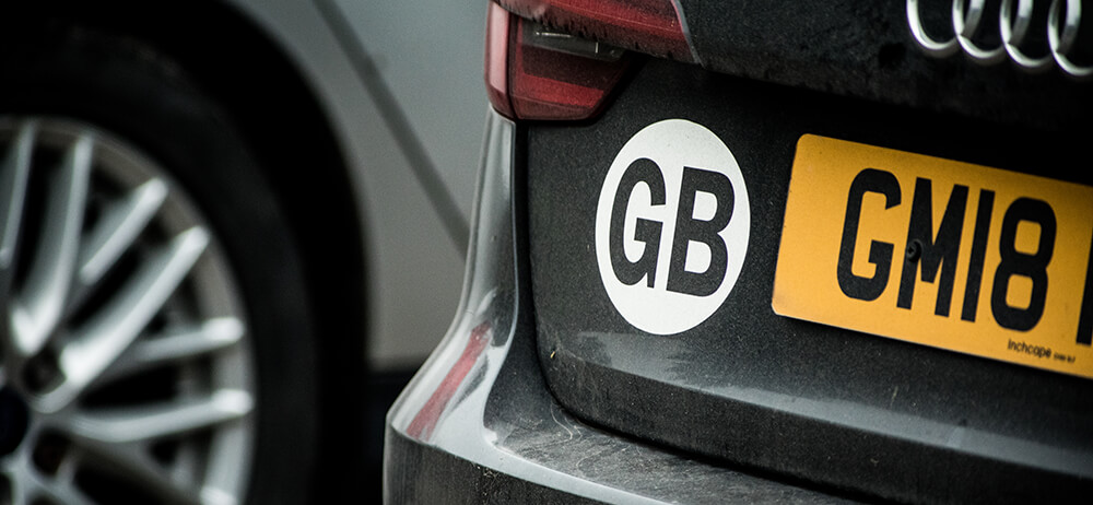 GB sticker on car