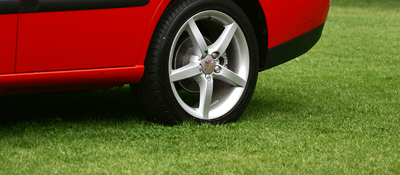 car tyre on grass