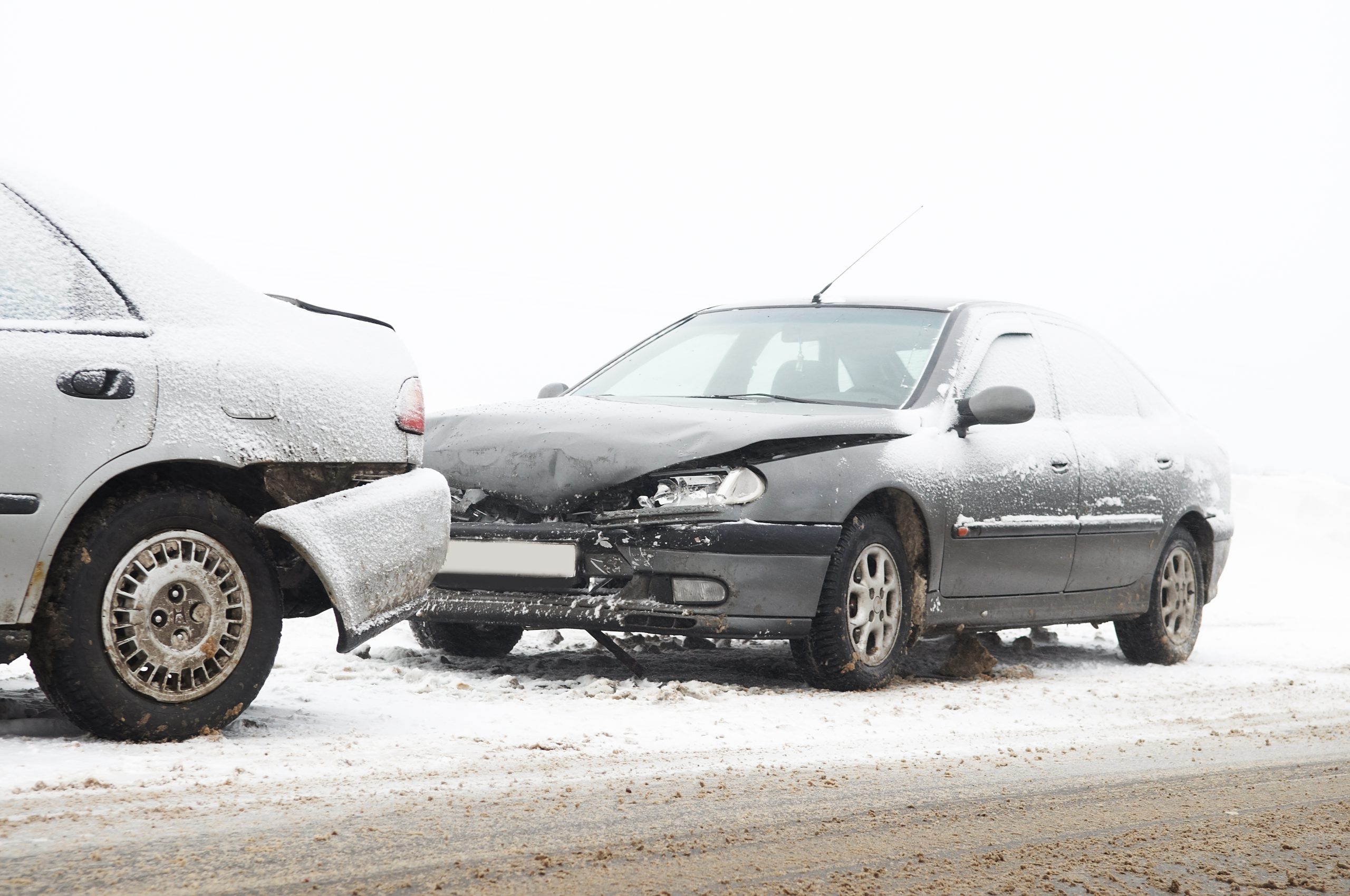 car accident in the snow