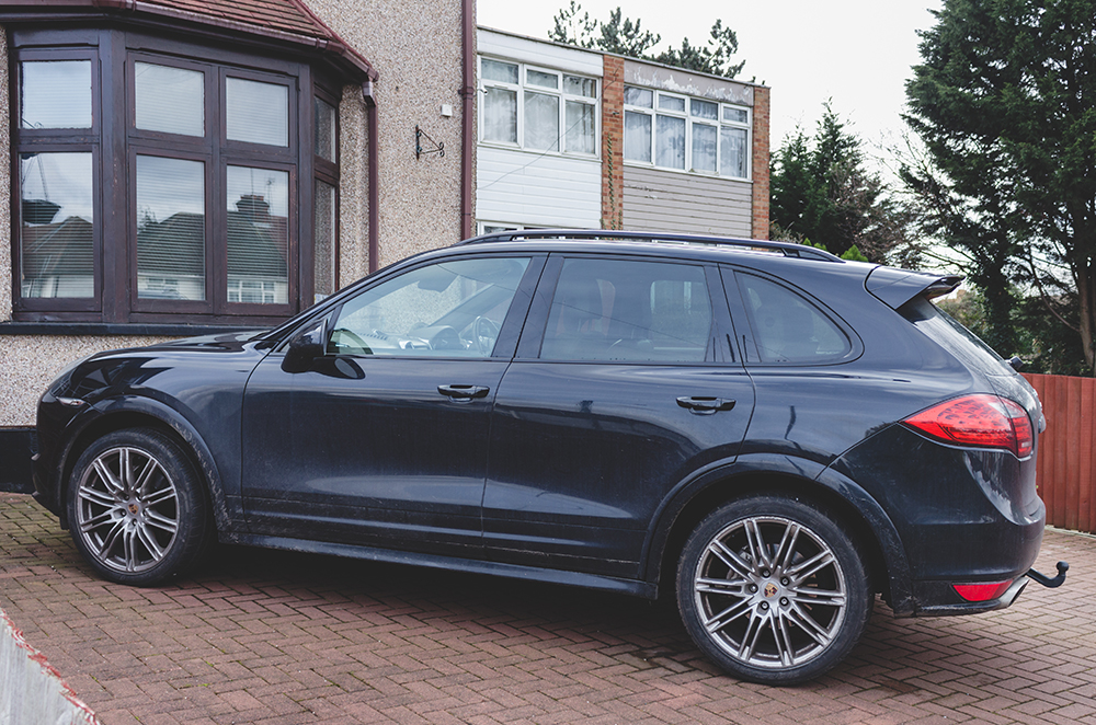 vehicle parked on driveway