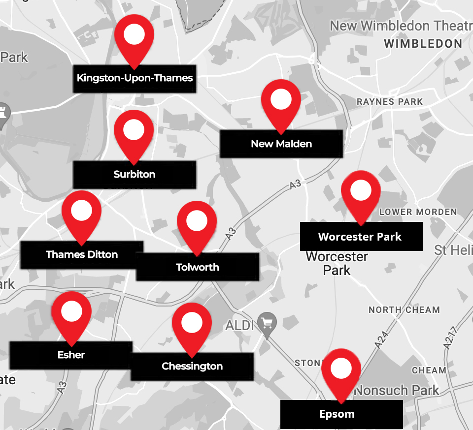 Areas we cover in Surrey