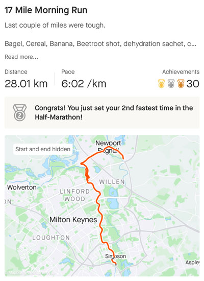 Anthony Running 17 miles