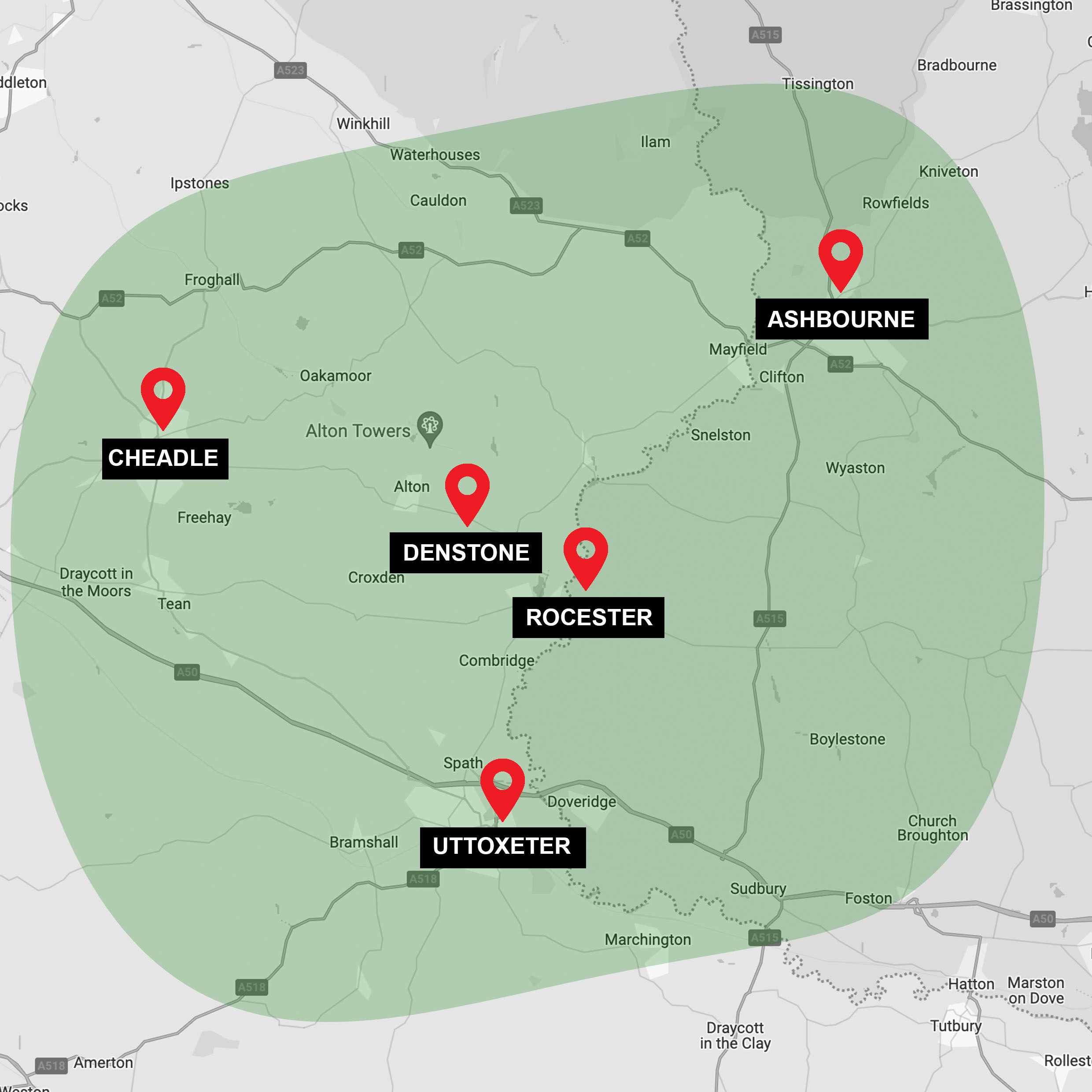 Areas we cover in Surrey