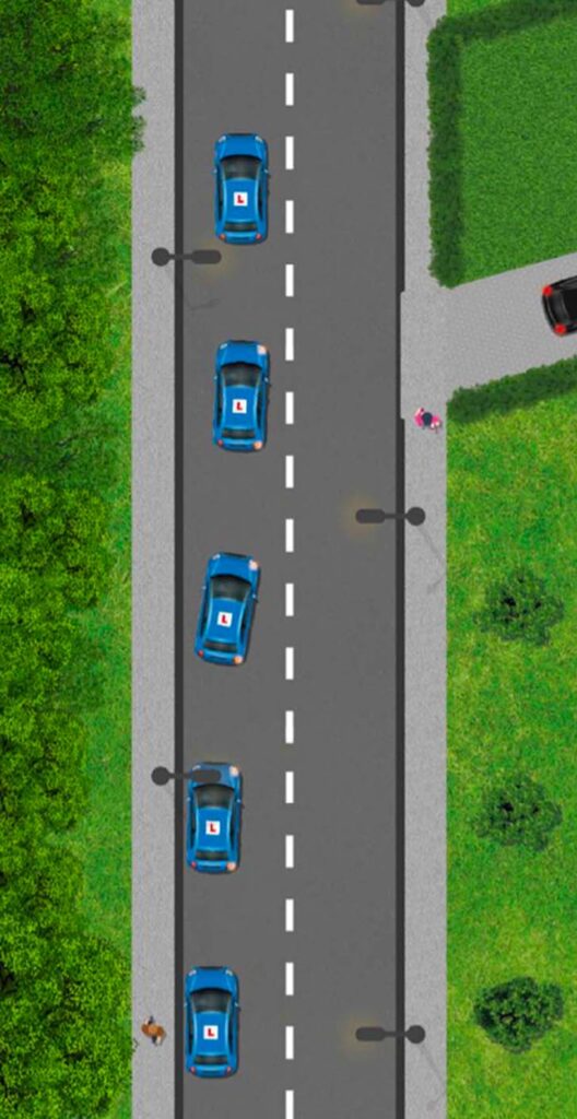 Car moving off from the side of the road