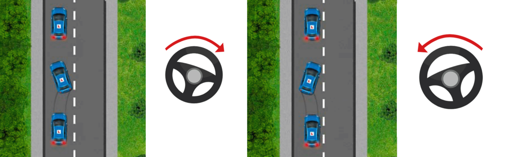 Cars skidding to the left and right