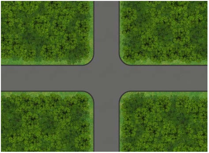 Uncontrolled crossroad