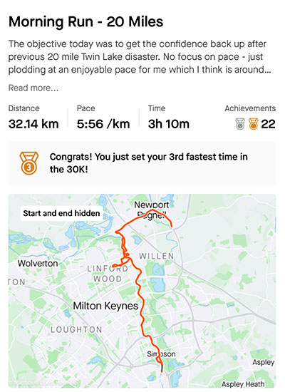 Anthony Running 20 Mile