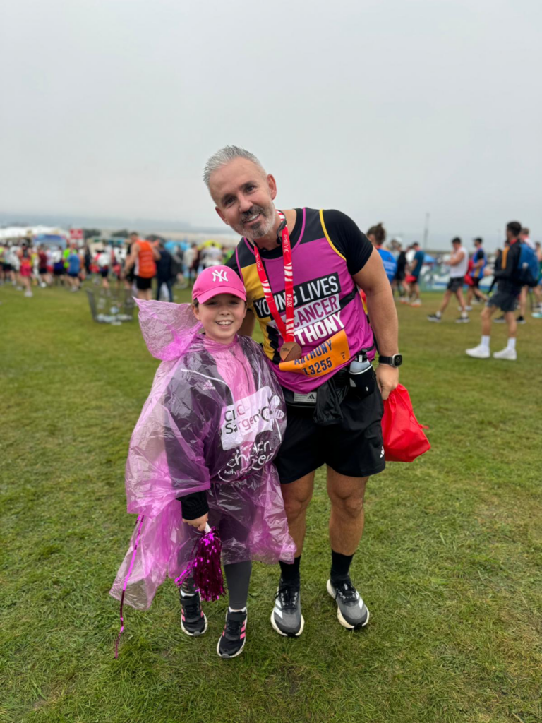 Freya and Anthony at the Great North Run finish line