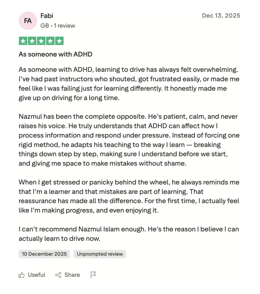 Nazmul Islam's winning Trustpilot review