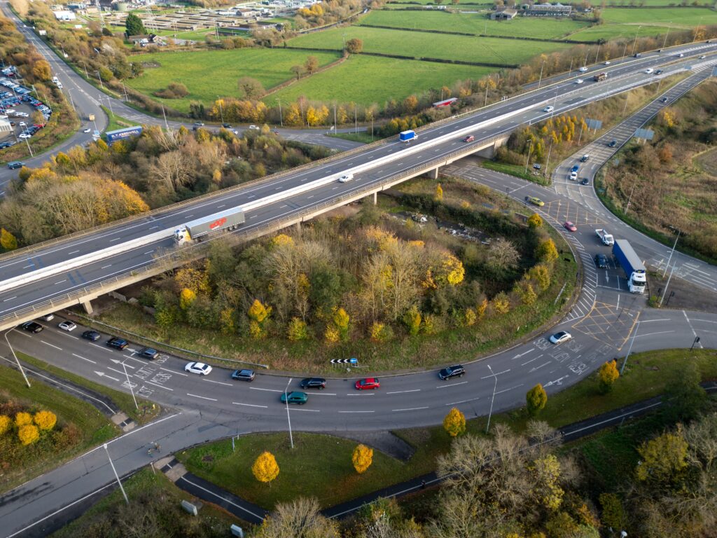 Large multi lane roundabout