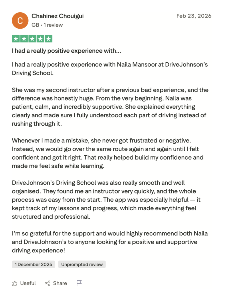 Naila Mansoor's winning Trustpilot review