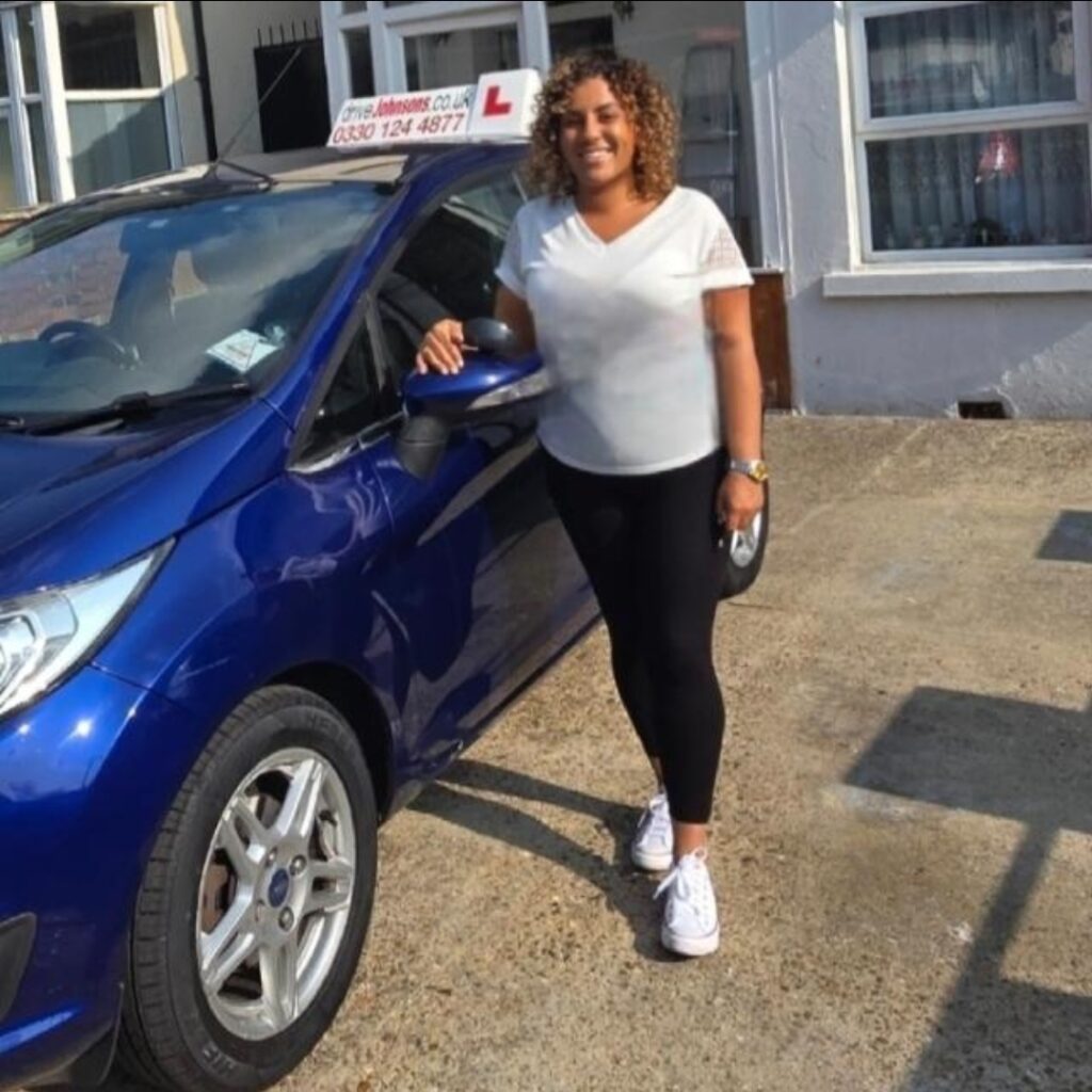 Angela Cifaldi by her teaching vehicle