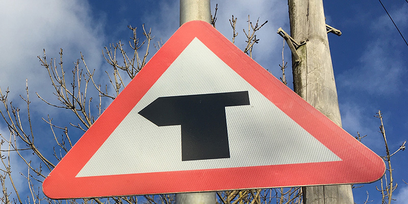 T Junction with priority over vehicles from the right road sign