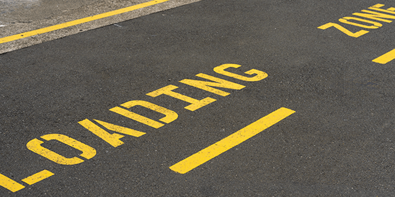 Bay marked as a loading zone