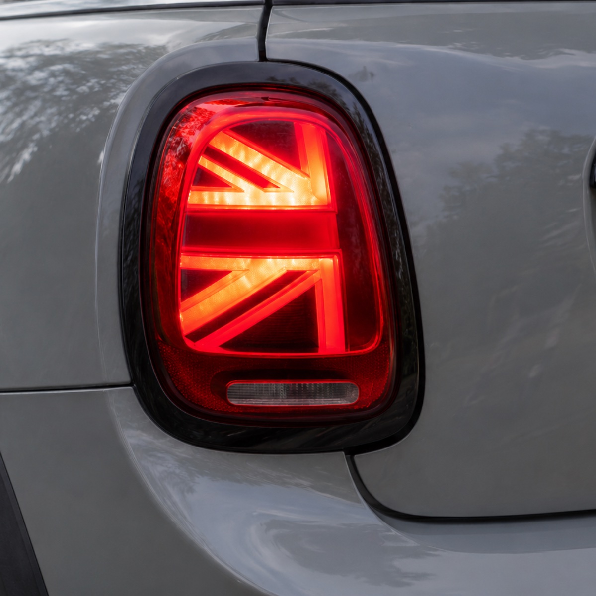 Illuminated tail light on a car