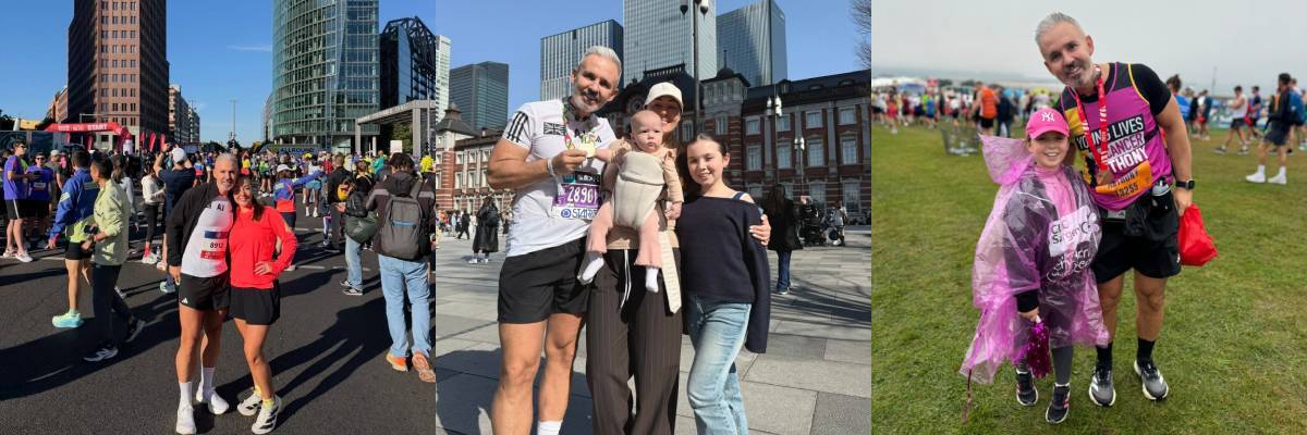 Pictures of Anthony Johnson alongside his family supporting him